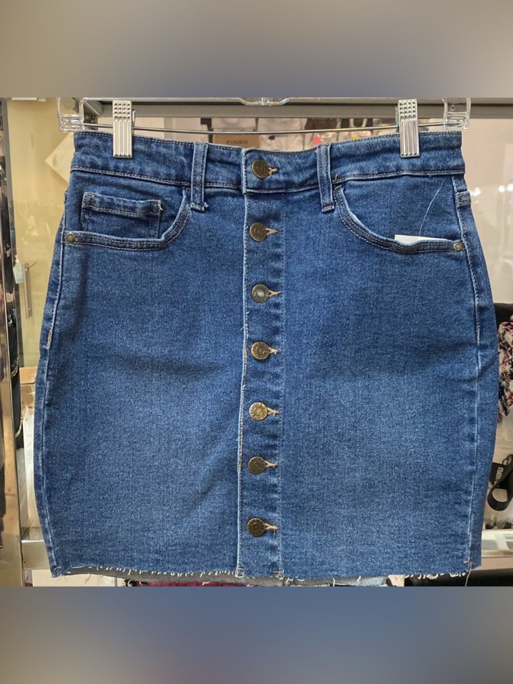 Guess Y2K Style Button Front Denim Mini Skirt